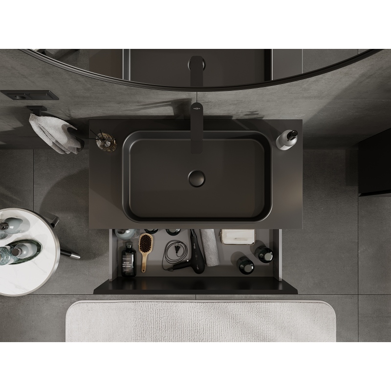 Mexen Orio шкаф за баня под умивалник 90 см, 1 чекмедже, черен мат - 91A10-09047-1-BF71