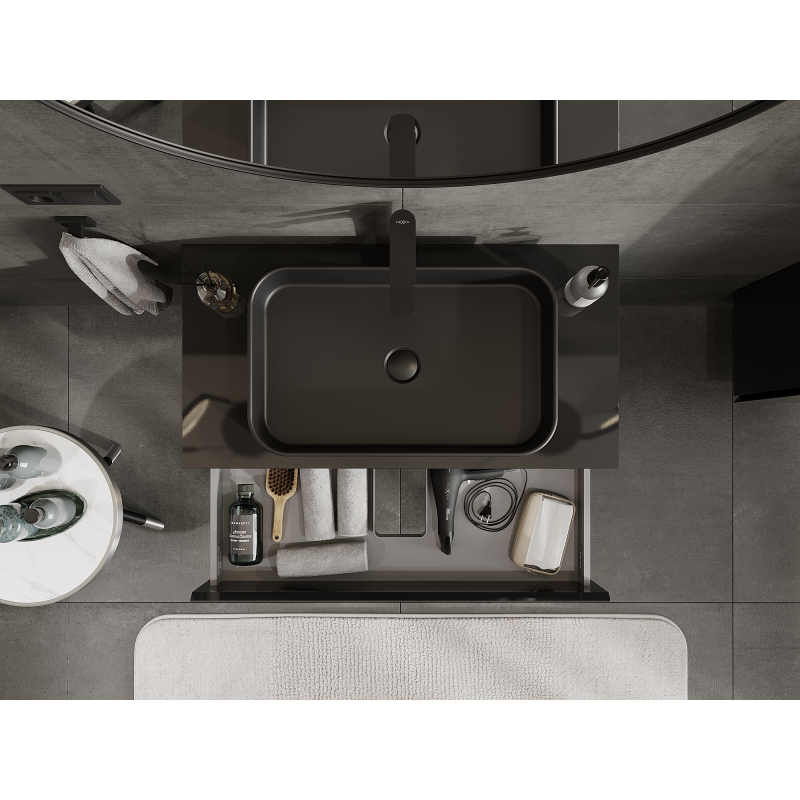 Mexen Orio шкаф за баня под мивка 90 см, 2 чекмеджета, черен гланц - 91A10-09047-2-BFF70