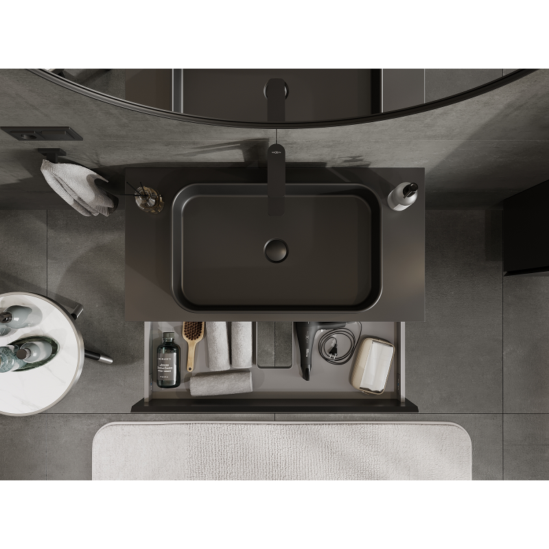 Mexen Orio шкаф за баня под мивка 90 см, 2 чекмеджета, черен мат - 91A10-09047-2-BFF71