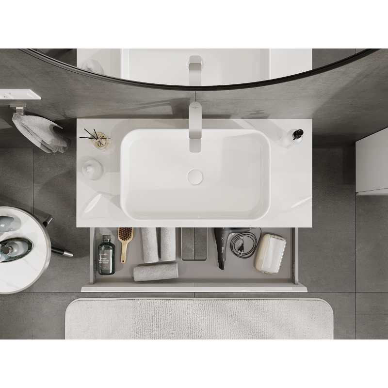 Mexen Orio шкаф за баня за мивка 100 см, 1 чекмедже, бял гланц - 91A10-10023-1-BF00