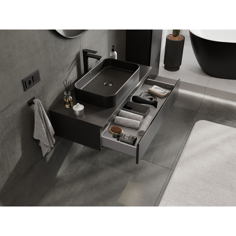 Mexen Orio шкафче за баня под мивка 100 см, 1 чекмедже, черен мат - 91A10-10023-1-BF71