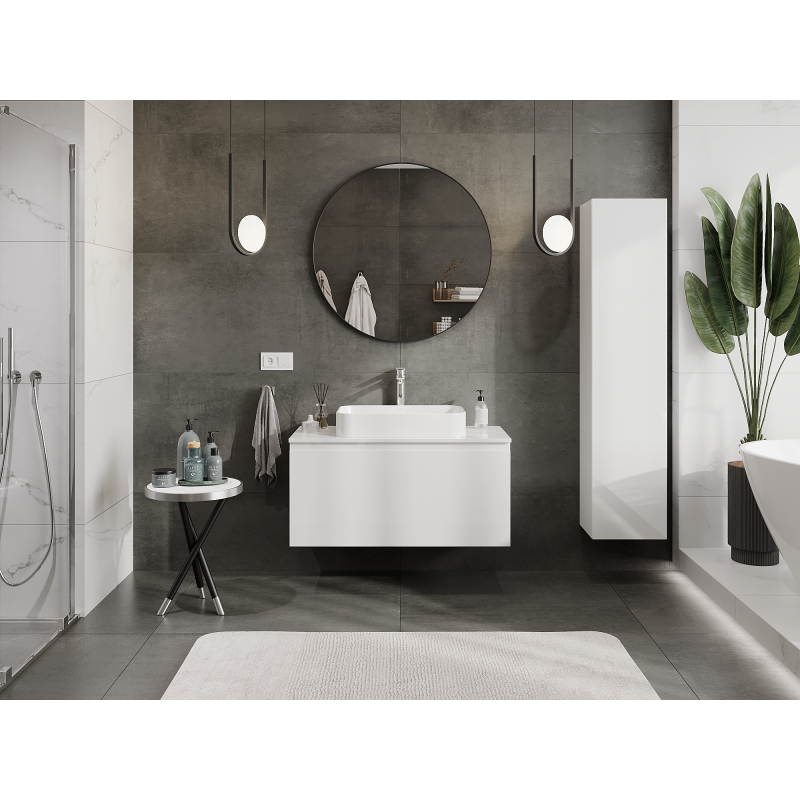 Mexen Orio шкаф за баня под умивалник 100 см, 1 чекмедже, бял гланц - 91A10-10047-1-BF00