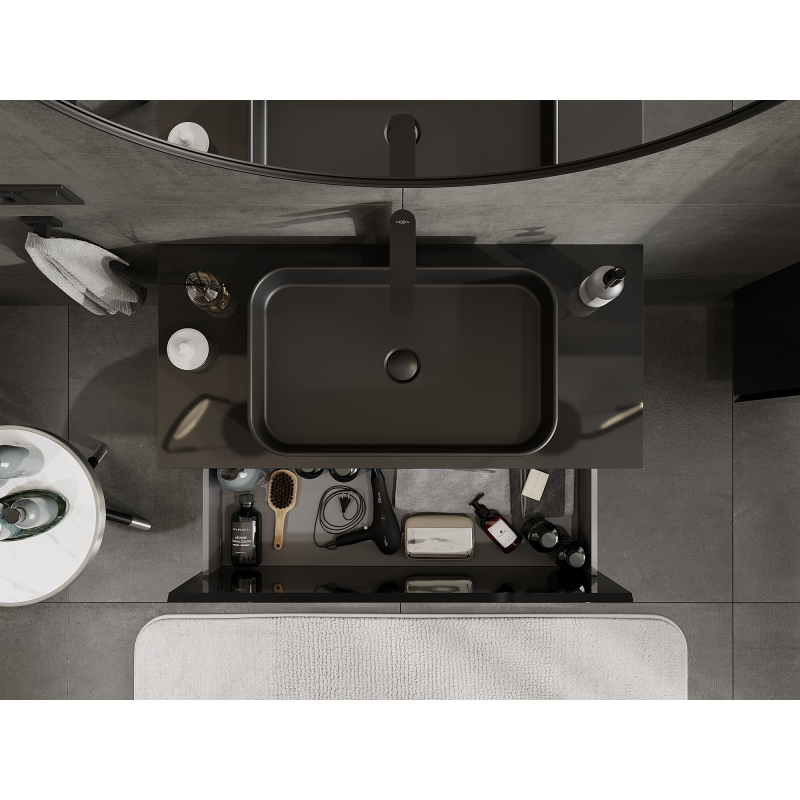 Mexen Orio баня шкаф под мивка 100 см, 1 чекмедже, черен гланц - 91A10-10047-1-BF70