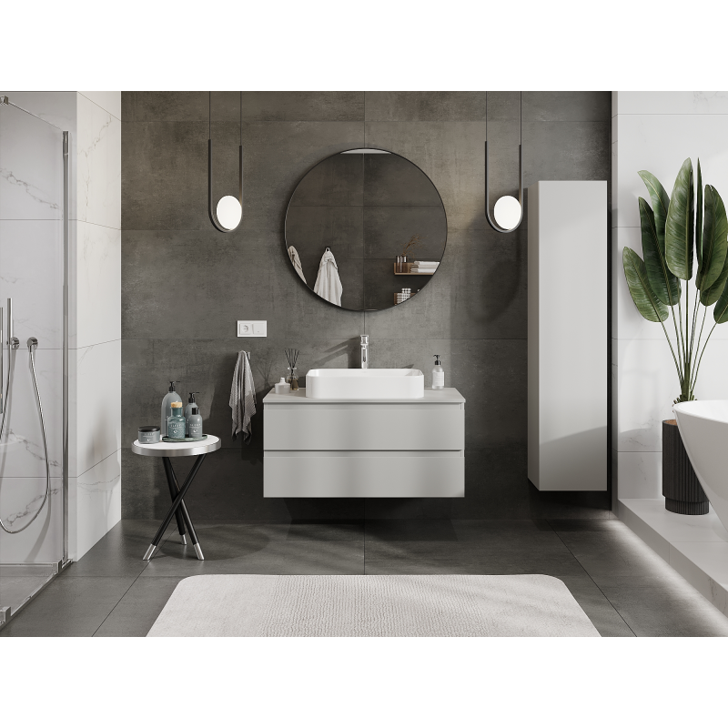 Mexen Orio шкаф за баня под мивка 100 см, 2 чекмеджета, сив мат - 91A10-10047-2-BFF62