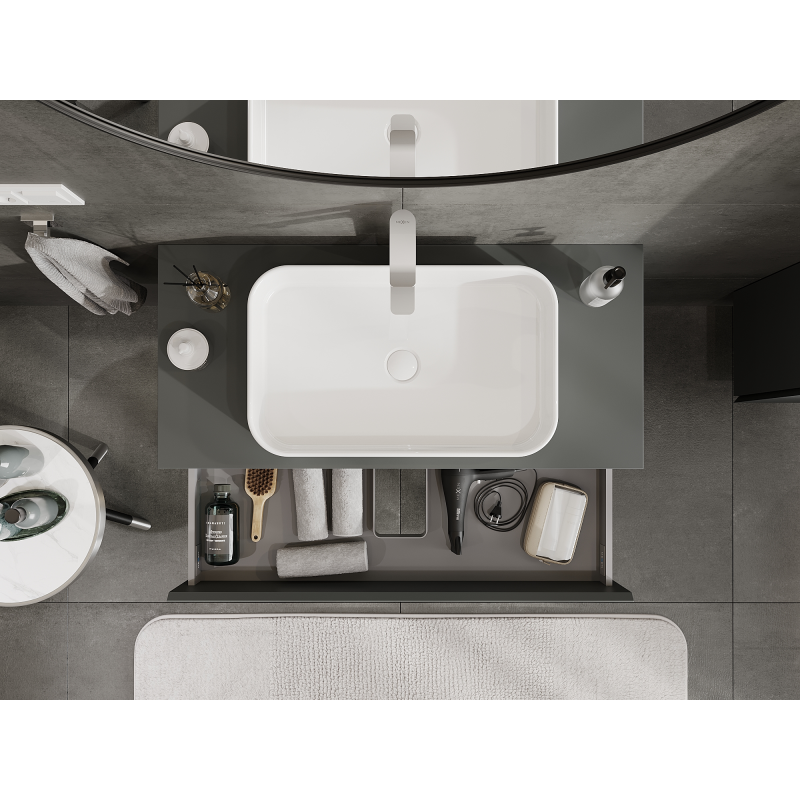 Mexen Orio шкаф за баня под мивка 100 см, 2 чекмеджета, графит мат - 91A10-10047-2-BFF66