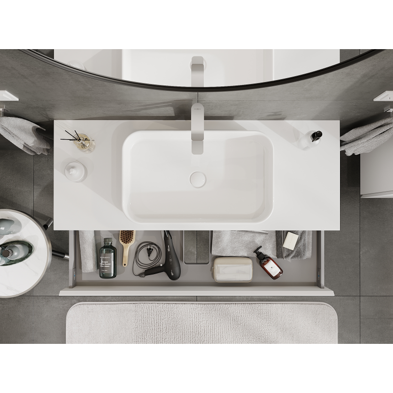 Mexen Orio шкаф за баня за мивка 120 см, 1 чекмедже, бял мат - 91A10-12023-1-BF01