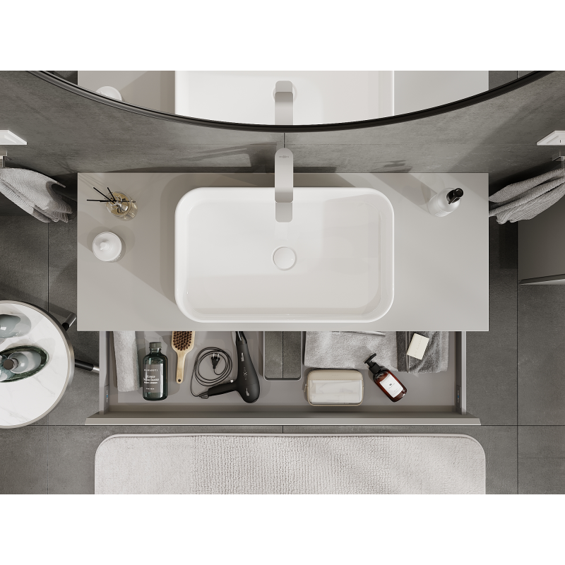 Mexen Orio баня шкаф под мивка 120 см, 1 чекмедже, сиво мат - 91A10-12023-1-BF62