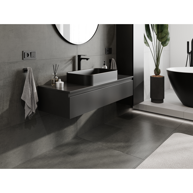 Mexen Orio шкафче за баня за мивка 120 см, 1 чекмедже, черно мат - 91A10-12023-1-BF71