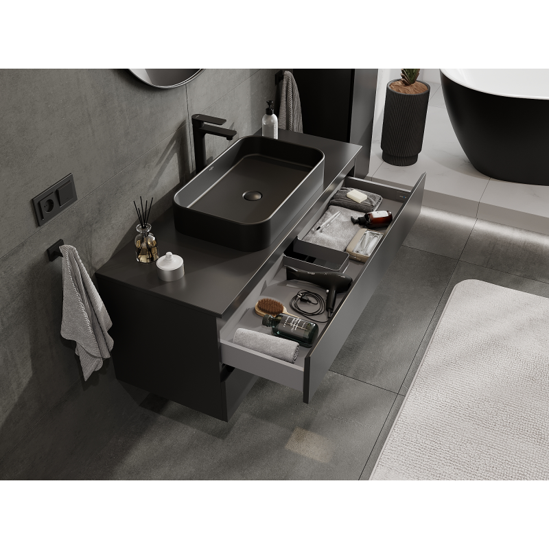 Mexen Orio шкаф за баня под мивка 120 cm, 2 чекмеджета, черен мат - 91A10-12047-2-BFF71