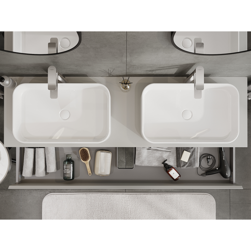 Mexen Orio шкафче за баня, 160 см, 2 чекмеджета, сив мат - 91A10-16047-2-BFF62