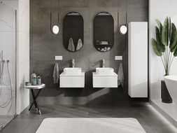 Mexen Rivel шкаф за баня под умивалник 50 см, 1 чекмедже, оребрена, бяла мат- 91A20-05023-1-BF01