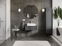 Mexen Rivel шкаф за баня под мивка 70 см, 1 чекмедже, набразден, графит мат