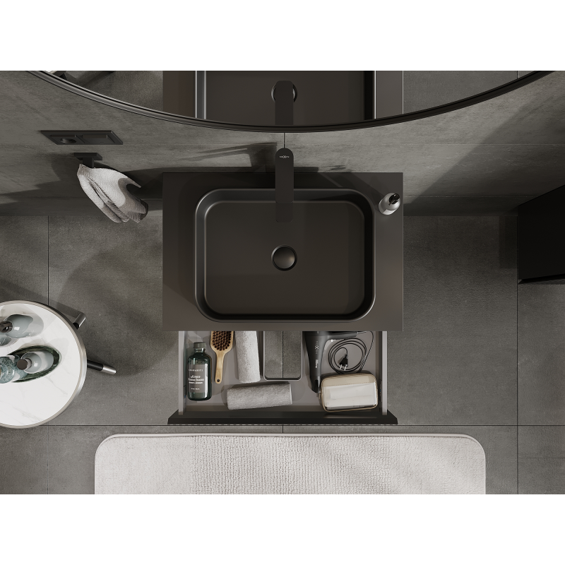 Mexen Rivel баня шкаф под мивка 70 см, 1 чекмедже, рифеловано, графит мат - 91A20-07023-1-BF71