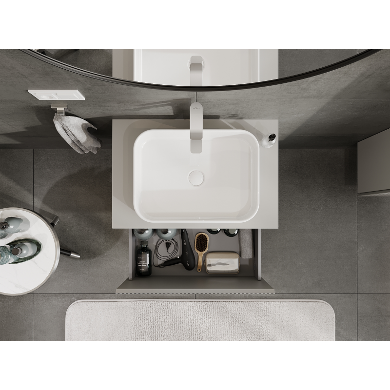 Mexen Rivel баня шкаф за мивка 70 см, 1 чекмедже, гофриран, сив мат - 91A20-07047-1-BF62