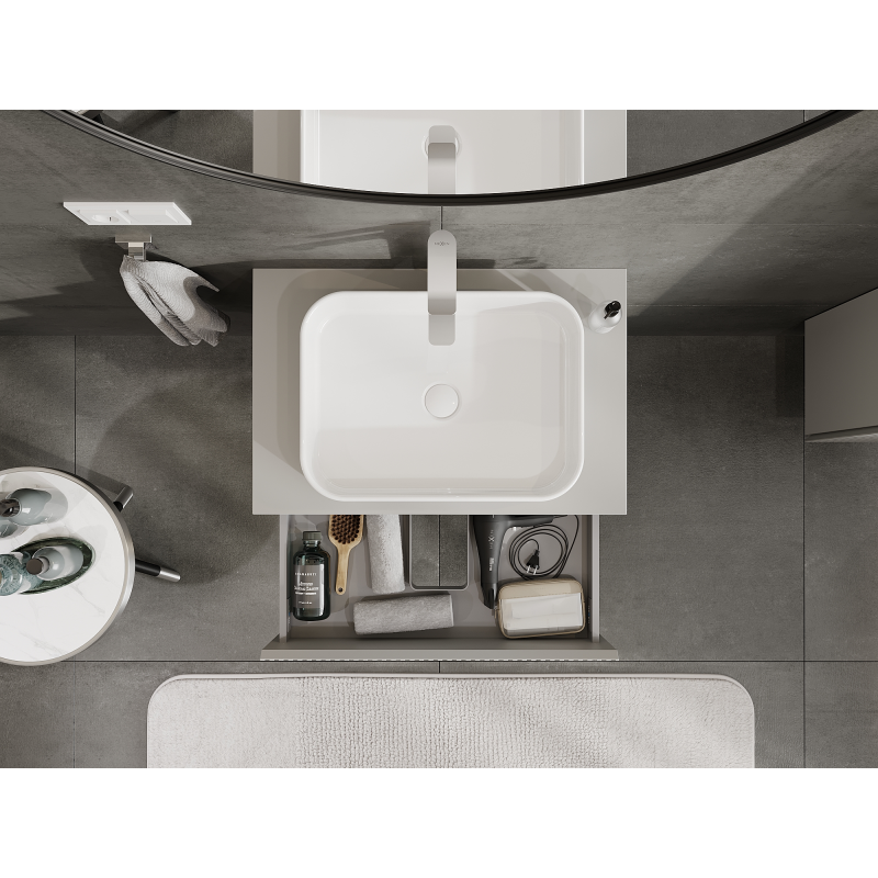 Mexen Rivel шкаф за баня под мивка 70 см, 2 чекмеджета, рифел, сив мат