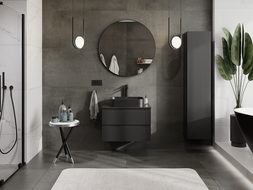 Mexen Rivel баня шкаф под мивка 70 см, 2 чекмеджета, оребрен , черен мат - 91A20-07047-2-BFF71