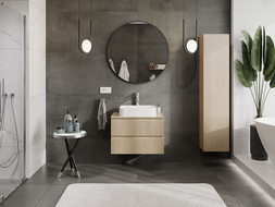 Mexen Rivel шкаф за баня под мивка 70 см, 2 чекмеджета, оребрен, дъб - 91A20-07047-2-BFF81