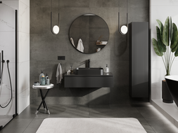 Mexen Rivel шкаф за баня за мивка 100 см, 1 чекмедже, оребрена, черна мат - 91A20-10023-1-BF71