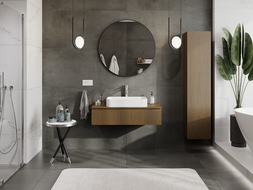 Mexen Rivel шкаф за баня за мивка 100 см, 1 чекмедже, оребрена, орех - 91A20-10023-1-BF86