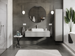 Mexen Rivel подшкафка за баня 120 см, 1 чекмедже, релефна, сива мат - 91A20-12023-1-BF62