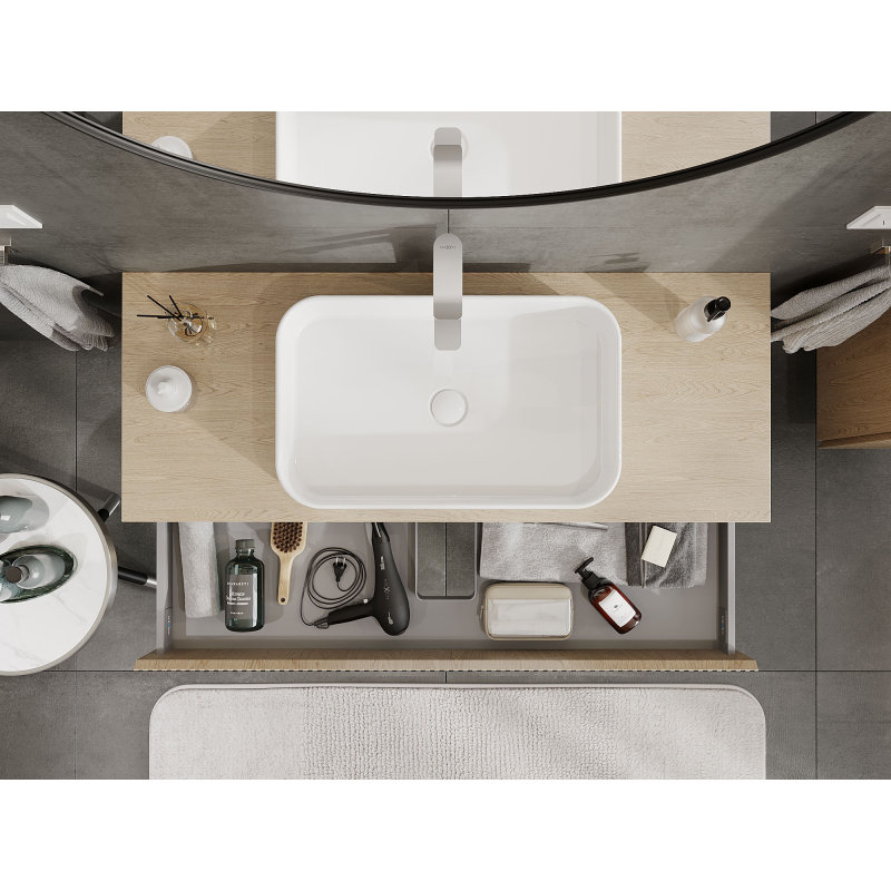 Mexen Rivel шкаф за баня под мивка 120 см, 1 чекмедже, надиран, дъб - 91A20-12023-1-BF81