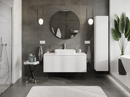 Mexen Rivel шкаф за баня под мивка 120 см, 1 чекмедже, набразден, бял мат