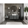 Mexen Rivel шкафче за баня под мивка 120 см, 1 чекмедже, оребрено, графит мат