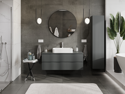 Mexen Rivel шкаф за баня под мивка 120 см, 2 чекмеджета, релефен, графит мат - 91A20-12047-2-BFF66