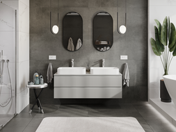 Mexen Rivel шкаф за баня под мивка 140 см, 2 чекмеджета, рейков, сив мат - 91A20-14047-2-BFF62