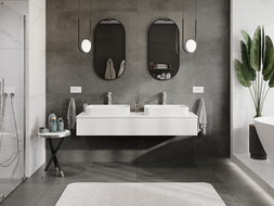 Mexen Rivel шкаф за баня под мивка 160 см, 1 чекмедже, релефна, бяла мат - 91A20-16023-1-BF01