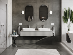 Mexen Rivel шкаф за баня за мивка 160 см, 1 чекмедже, оребрен, сив мат - 91A20-16023-1-BF62