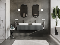 Mexen Rivel шкаф за баня за мивка 160 см, 1 чекмедже, оребрен, графит мат - 91A20-16023-1-BF66