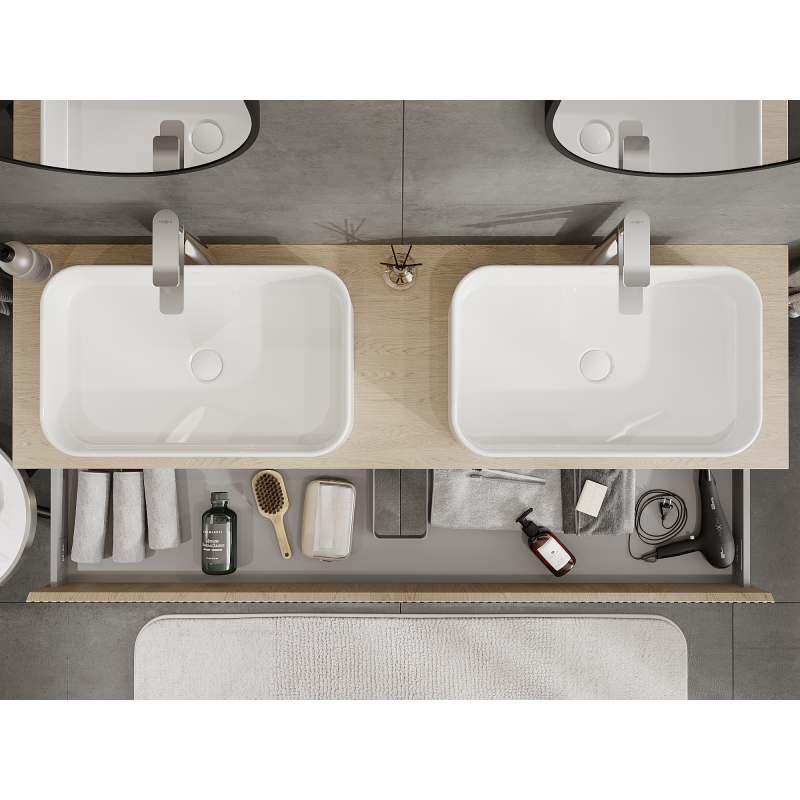 Mexen Rivel шкаф за баня за мивка 160 см, 1 чекмедже, рифлована, дъб - 91A20-16023-1-BF81