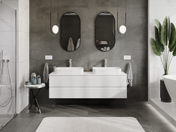 Mexen Rivel шкаф за баня под умивалник 160 см, 2 чекмеджета, оребрена, бяла матова - 91A20-16047-2-BFF01