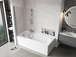 Mexen Mist параван за вана 1-крилен 60 x 150 см, прозрачен, хром - 8A9-060-001-01-00