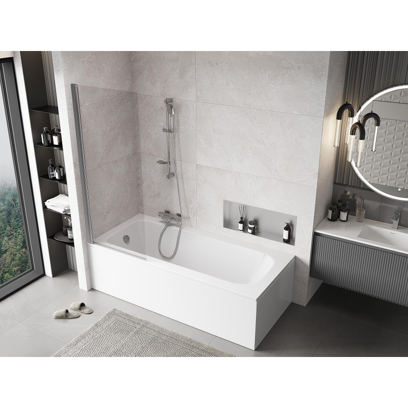 Mexen Mist параван за вана 1-крилен 70 x 150 см, прозрачен, хром - 8A9-070-001-01-00