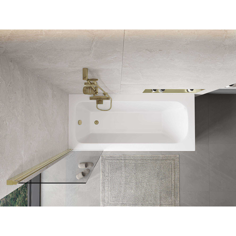 Mexen Mist душ параван 1-крилен 50 x 150 cm, прозрачен, златен - 8A9-050-001-50-00