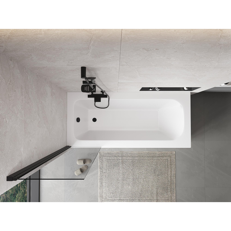 Mexen Mist параван за вана с 1 крило 50 x 150 см, прозрачна, черна - 8A9-050-001-70-00