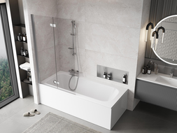 Mexen Mist параван за вана 2-крилен ляв 100 x 150 см, прозрачен, хром - 8A9-100-002-01-00-L