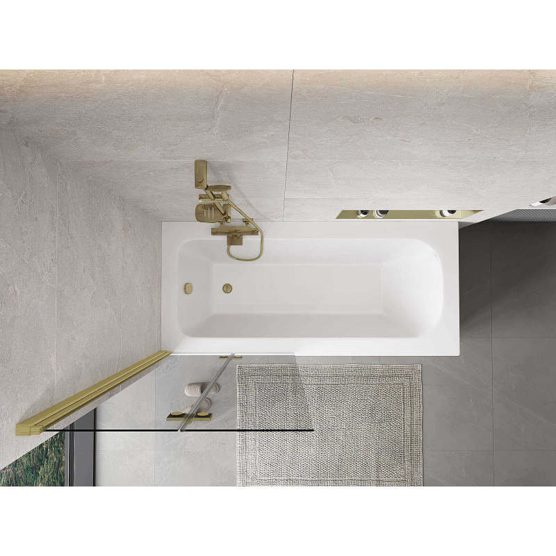 Mexen Mist душ-преграда 2-крилна лява 80 x 150 cm, прозрачна, златно матирана - 8A9-080-002-55-00-L