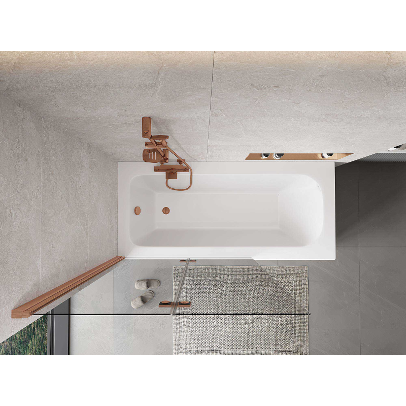 Mexen Mist душ параван 2-крилен ляв 110 x 150 см, прозрачен, четкана мед - 8A9-110-002-65-00-L