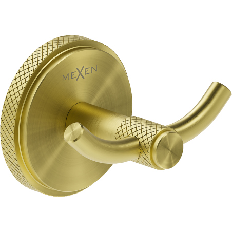 Mexen Gravo двойна закачалка за кърпи, златна четка - 70A93012-55