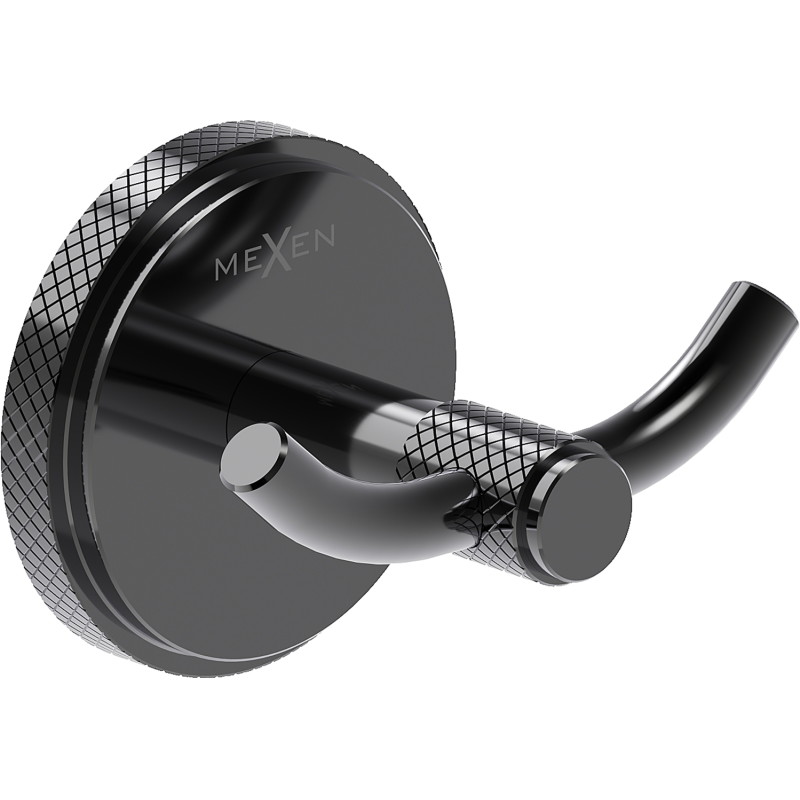 Mexen Gravo двоен кука за кърпа, черен хром - 70A93012-73