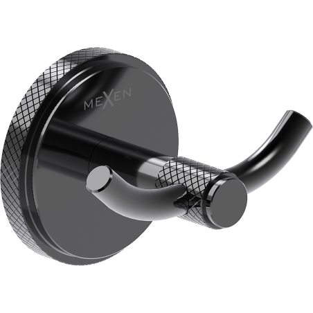 Mexen Gravo двоен кука за кърпа, черен хром - 70A93012-73