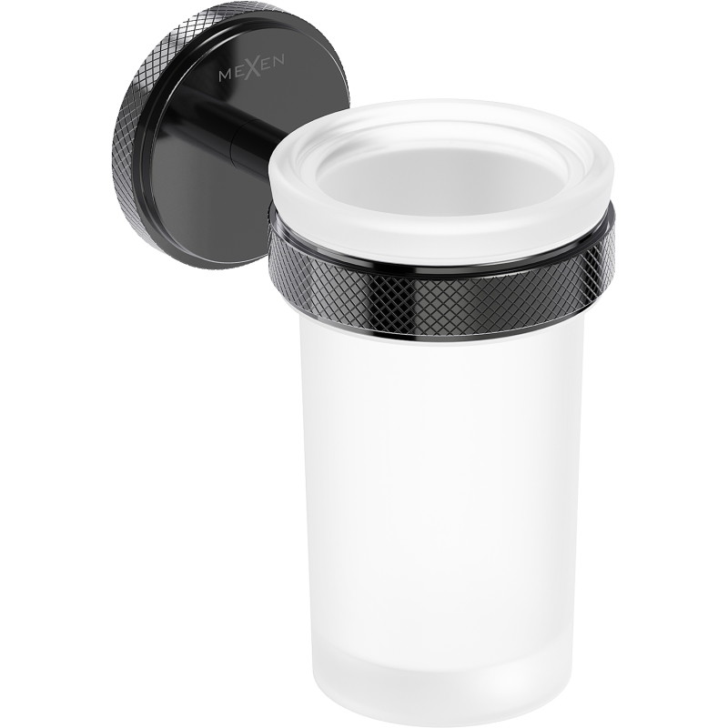 Mexen Gravo чаша за четки за зъби, черен хром - 70A93051-73