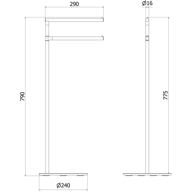Mexen Loop Стояща стойка за кърпи, четкана мед - 70A71097-65