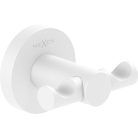 Mexen Ovio двоен закачалка за кърпи, бял - 70A19512-20