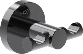 Mexen Ovio двоен кука за кърпа, черен хром - 70A19512-73