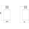 Mexen Triv дозатор за сапун, стоящ, бял/черен хром - 70A33059-73W