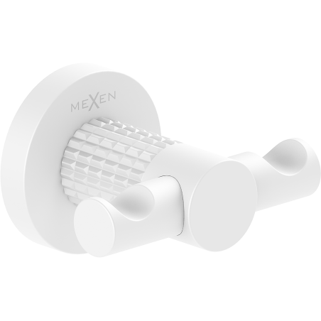 Mexen Triv двойна кука за кърпи, бяла - 70A33012-20